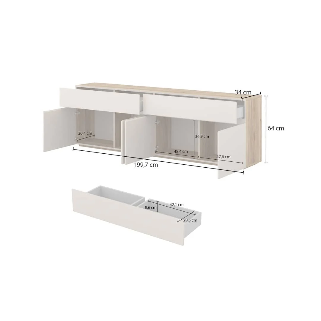 Criss Sideboard Cabinet 200cm - Image 6