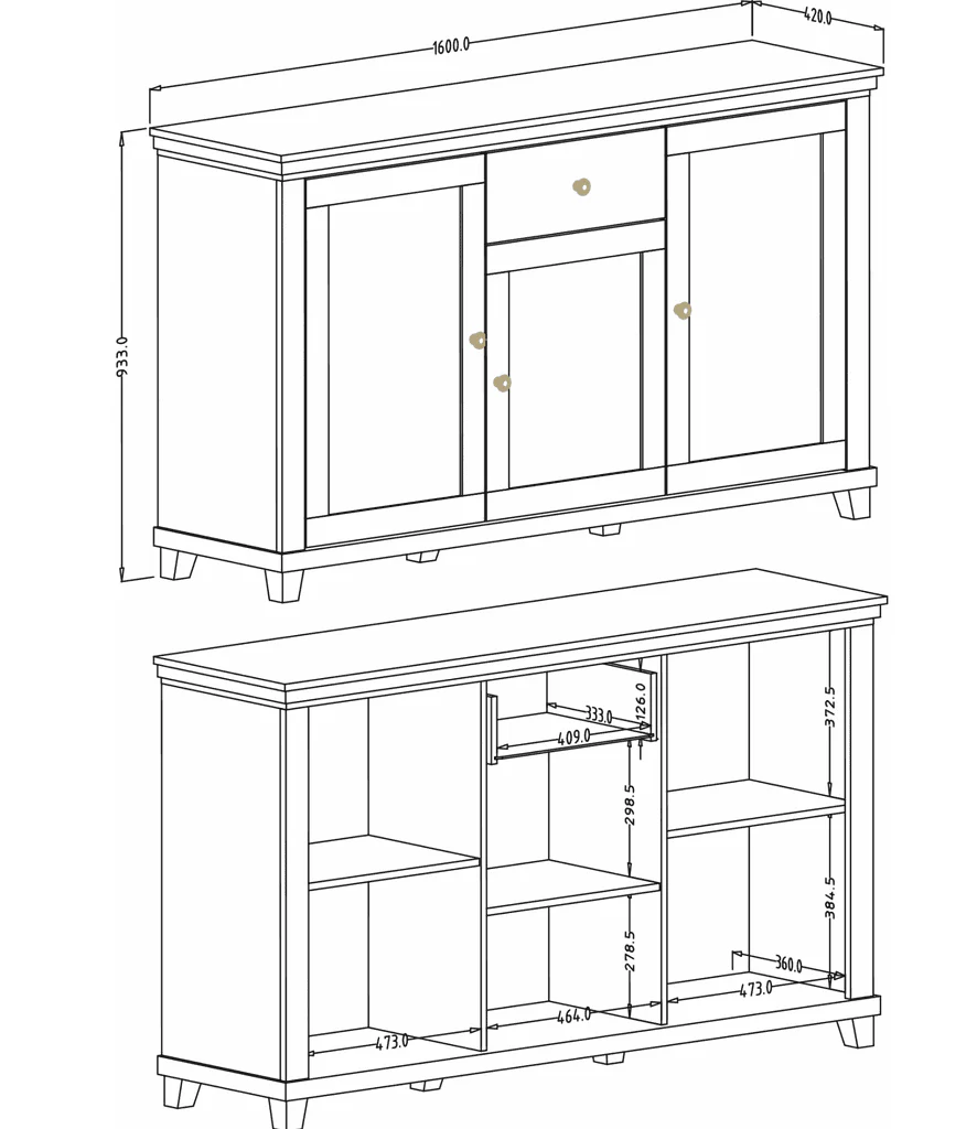 Evora 47 Sideboard Cabinet 160cm - Image 5