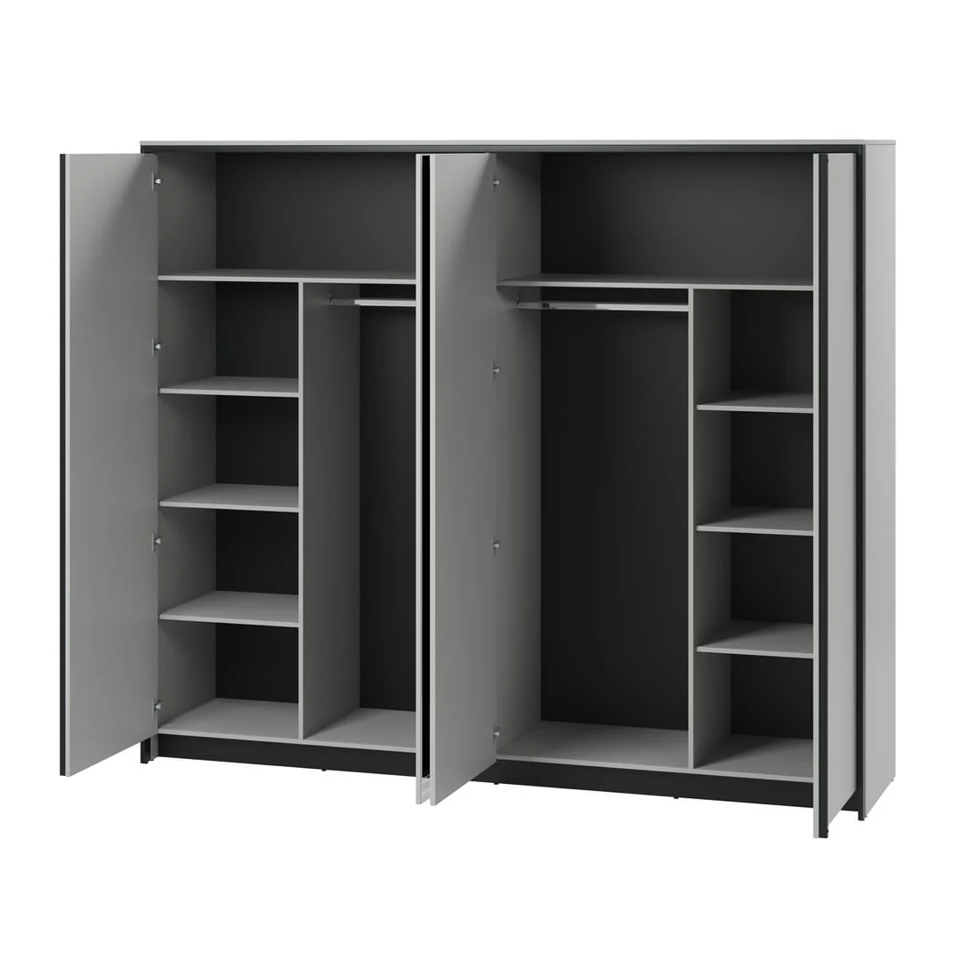 Gris Hinged Door Wardrobe 250cm - Image 3