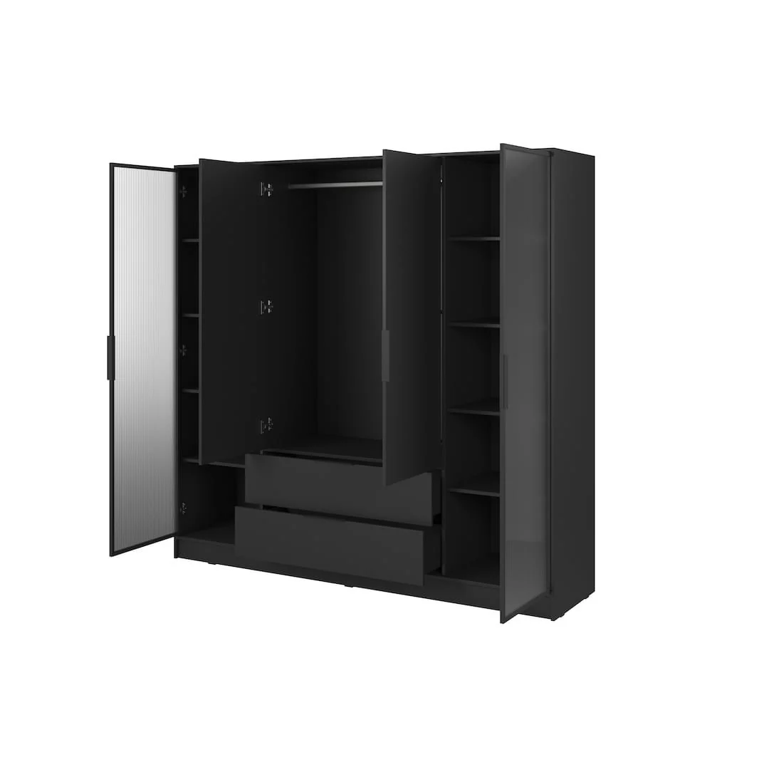 Kelly Hinged Door Wardrobe 206cm [Glass] - Image 12