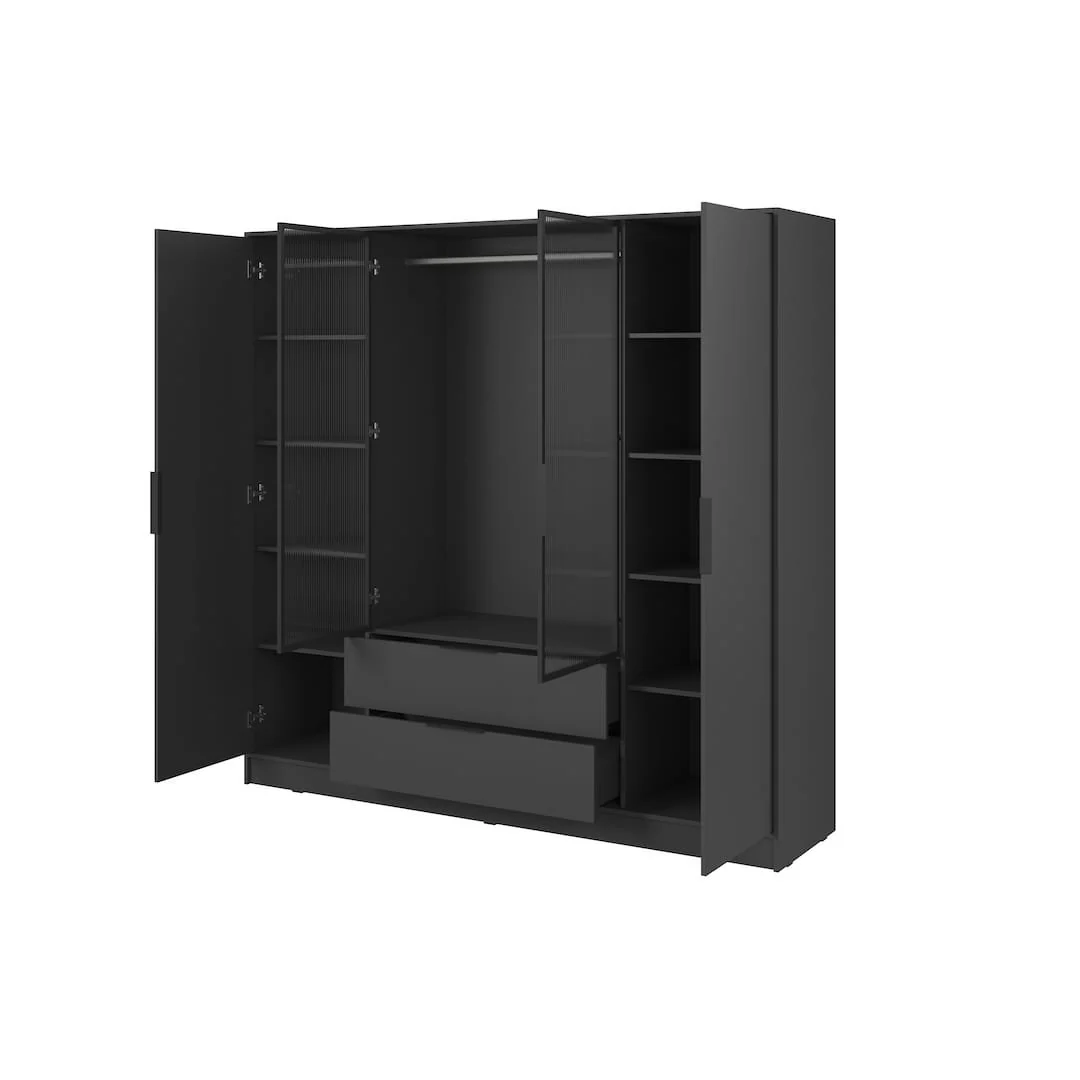 Kelly Hinged Door Wardrobe 206cm [Glass] - Image 3