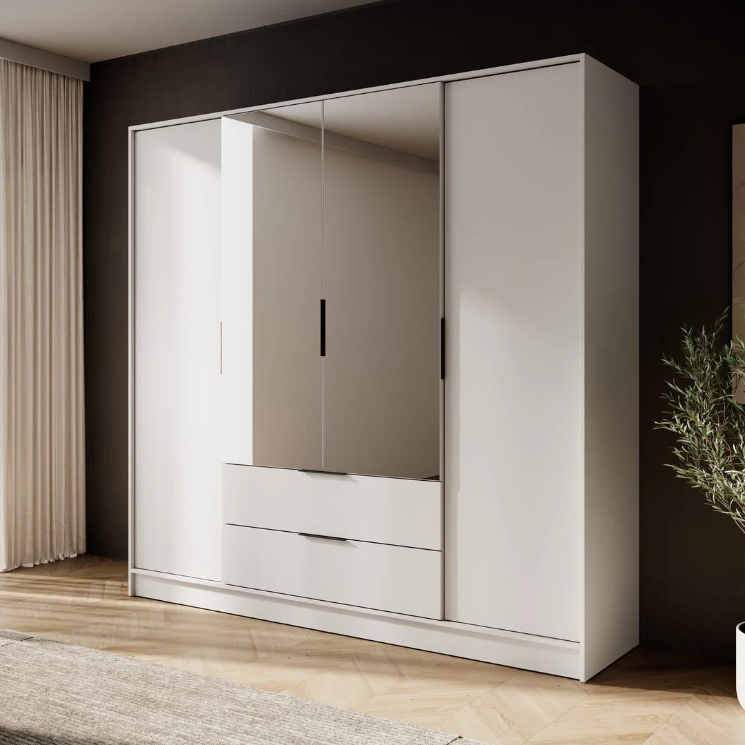 Kelly Hinged Door Wardrobe 206cm [Mirror] - Image 10