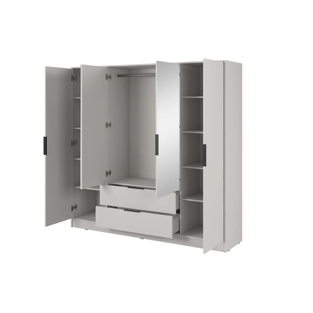 Kelly Hinged Door Wardrobe 206cm [Mirror] - Image 12