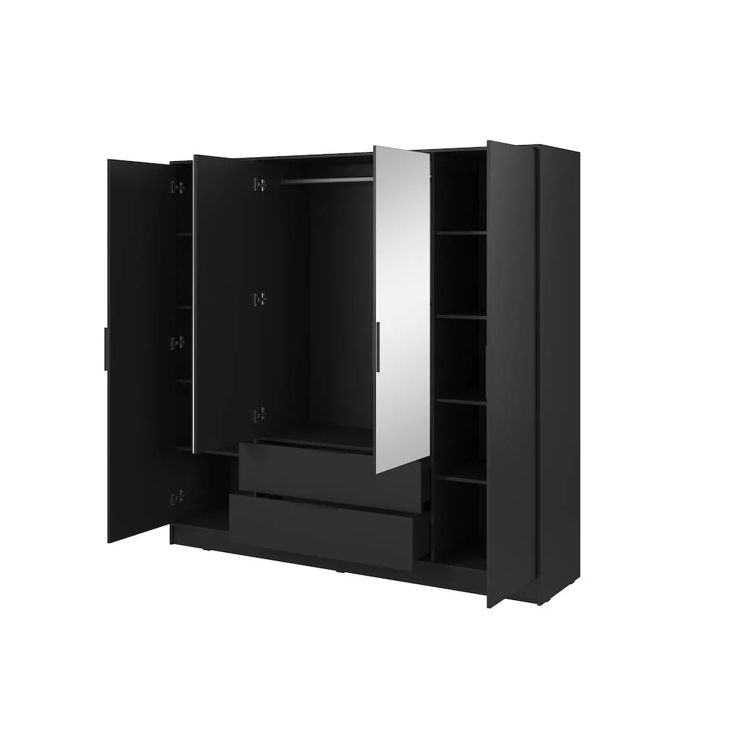 Kelly Hinged Door Wardrobe 206cm [Mirror] - Image 3
