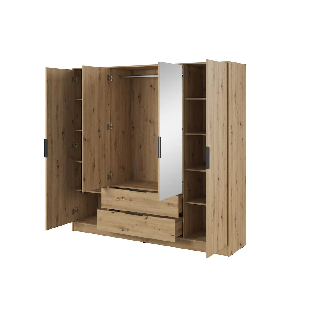Kelly Hinged Door Wardrobe 206cm [Mirror] - Image 6
