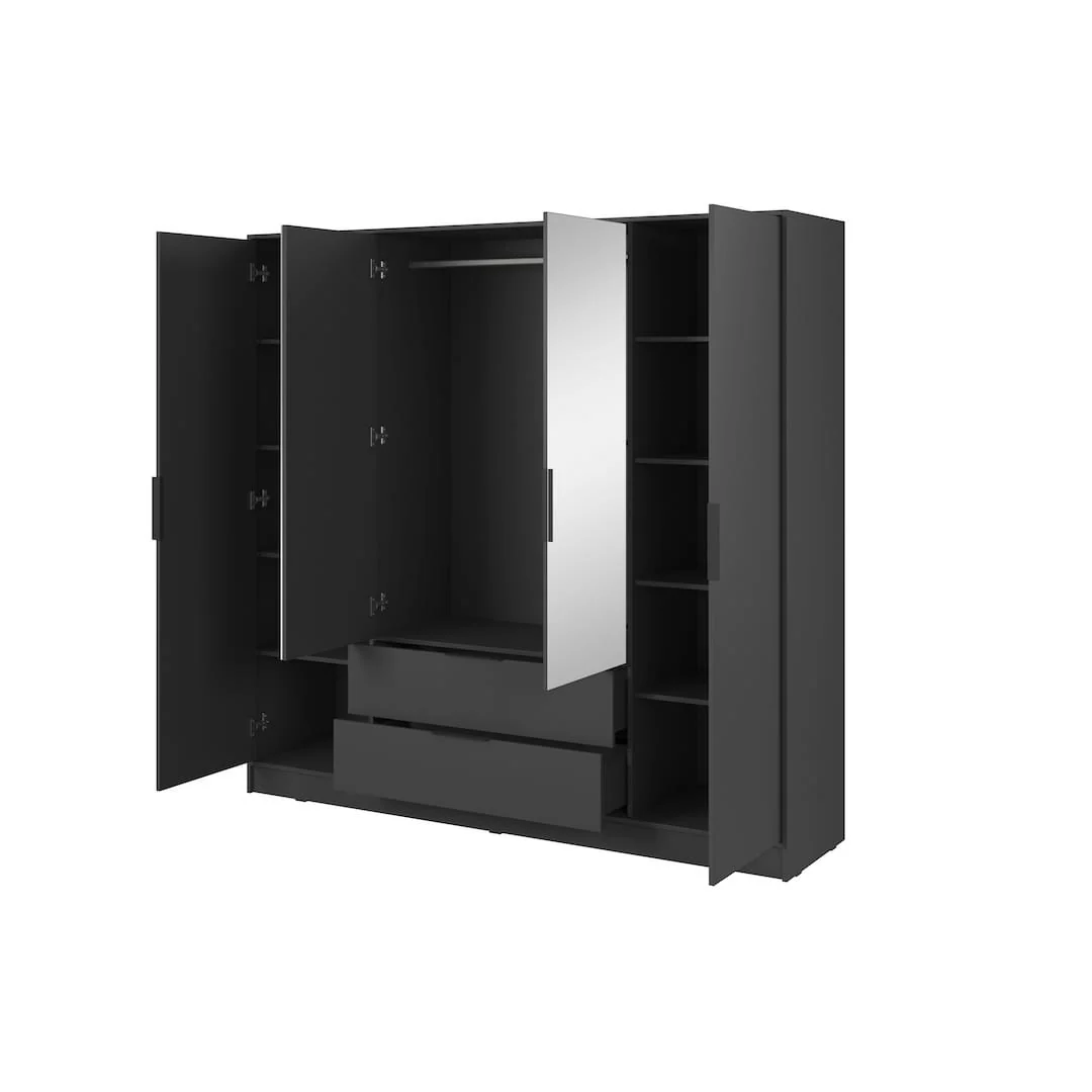 Kelly Hinged Door Wardrobe 206cm [Mirror] - Image 9