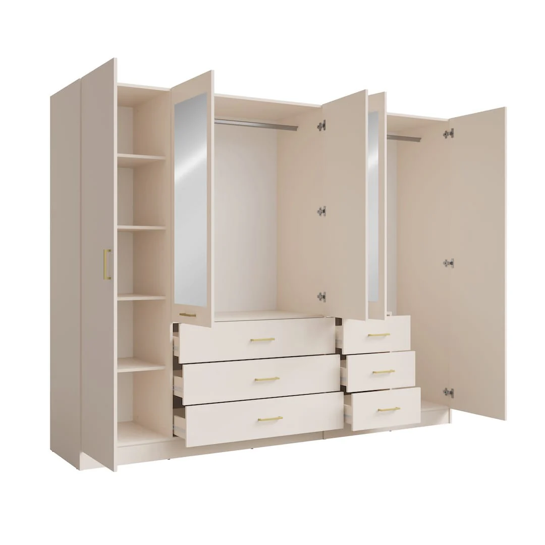 Konso Hinged Door Wardrobe 250cm - Image 3