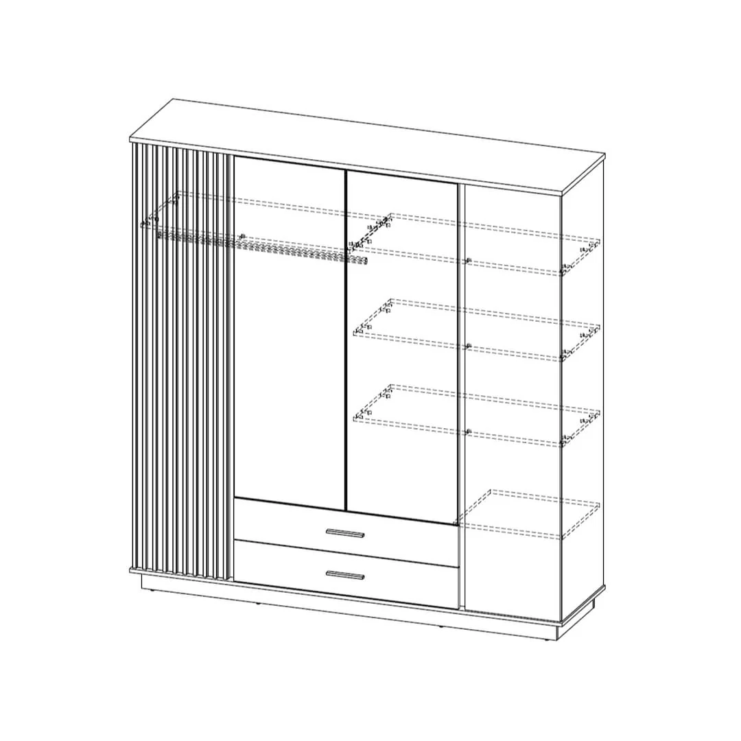 Lamelo LA18 Hinged Wardrobe 197cm - Image 4