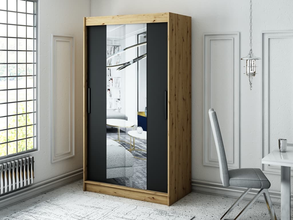 Leto T1 Sliding Door Wardrobe 120cm - Image 2