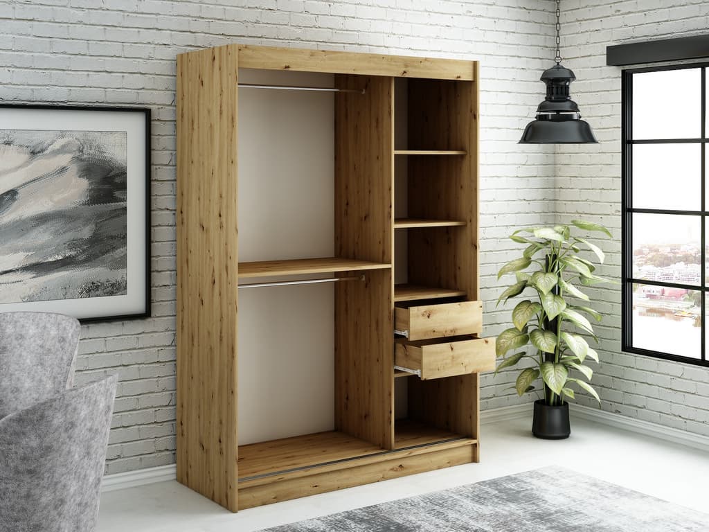 Leto T1 Sliding Door Wardrobe 150cm - Image 5