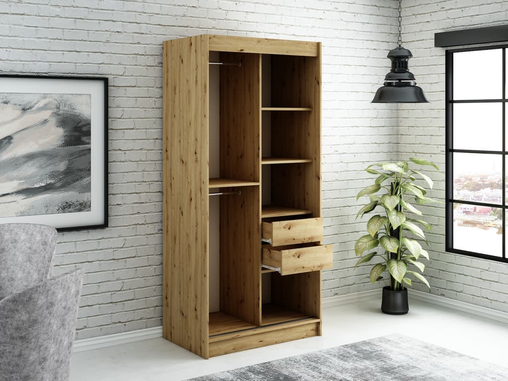 Leto V4 Sliding Door Wardrobe 100cm - Image 5