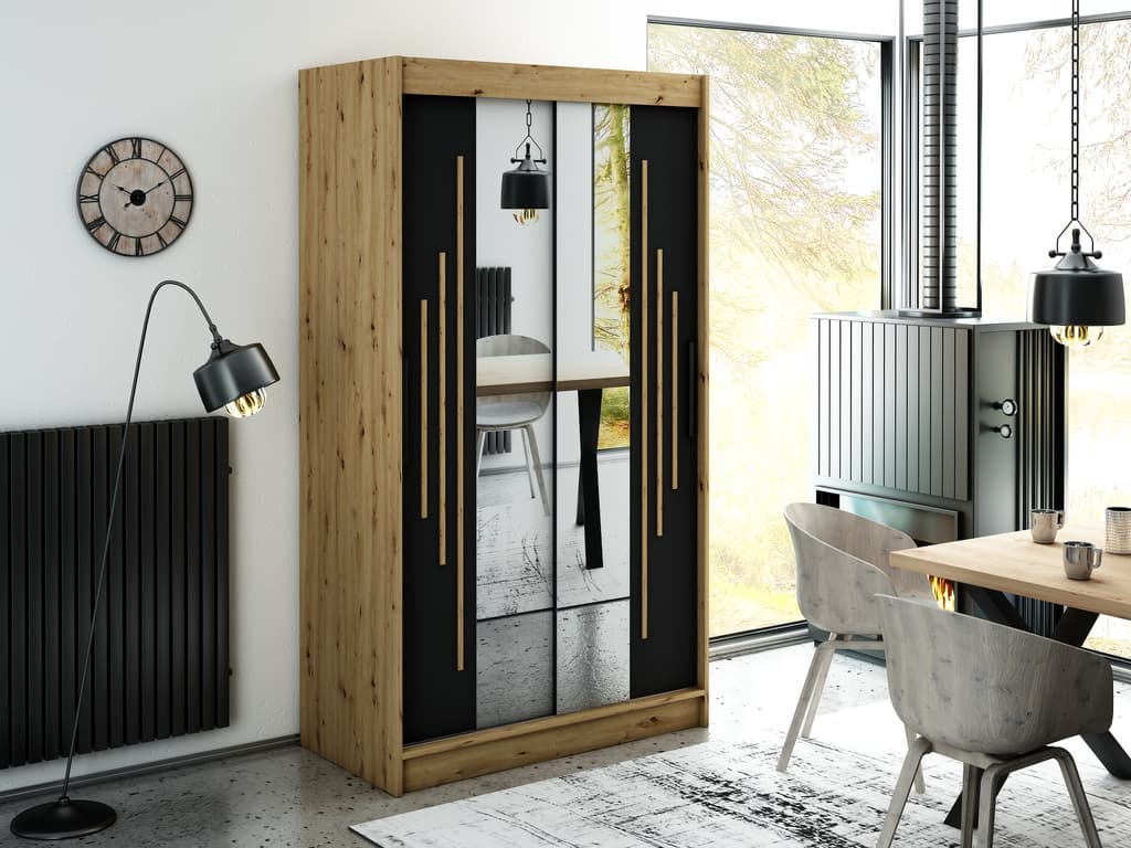 Leto Y1 Sliding Door Wardrobe 120cm - Image 2