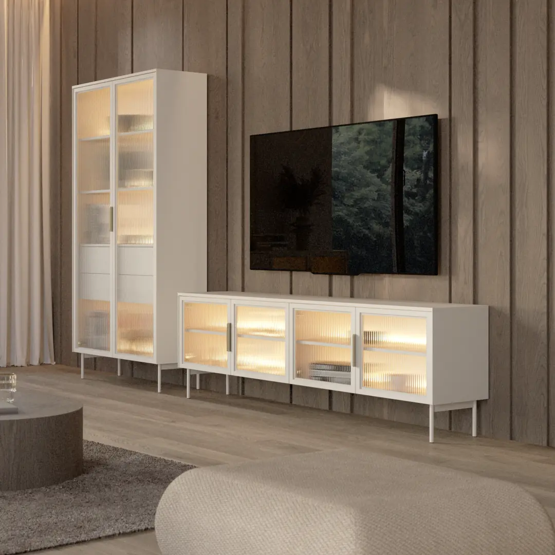 Lumi Tall Display Cabinet 92cm - Image 7