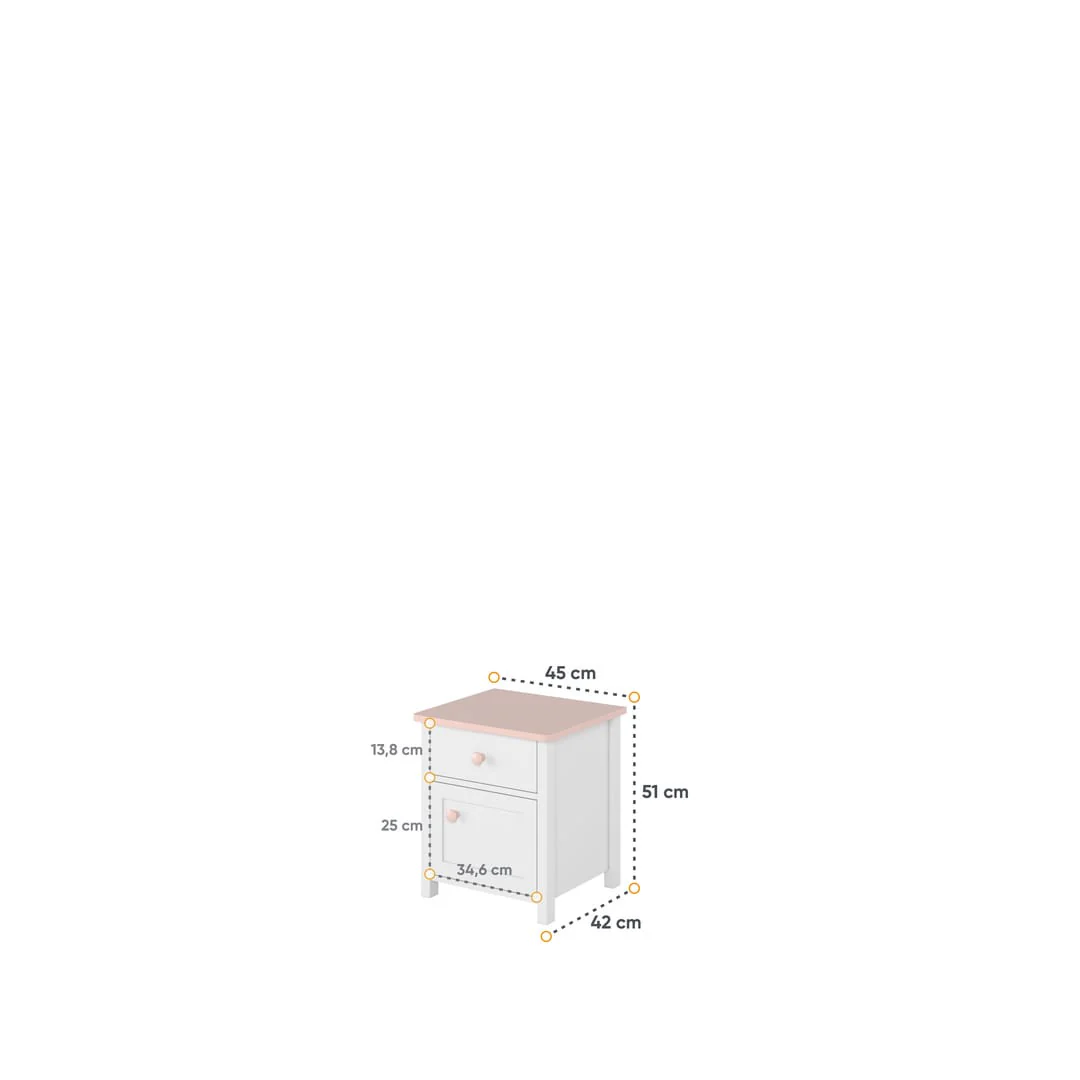 Luna LN-07 Bedside Cabinet 45cm - Image 2