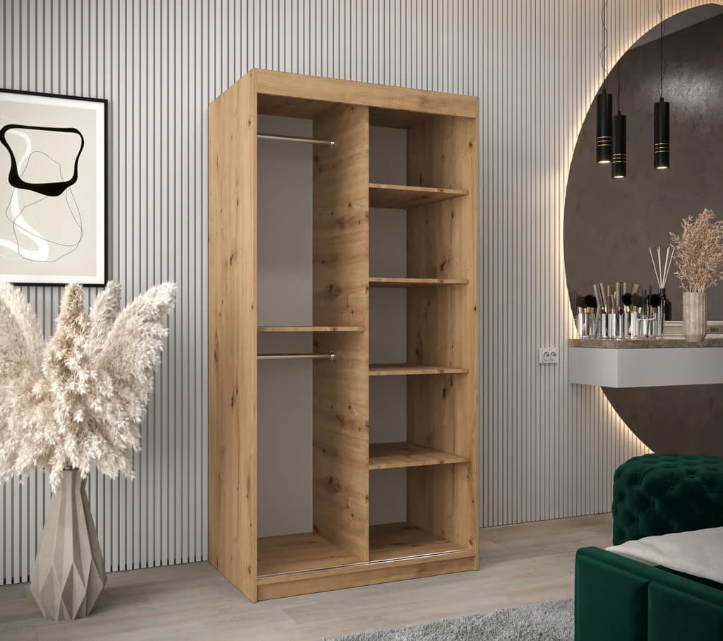 Madrid Sliding Door Wardrobe 100cm - Image 3