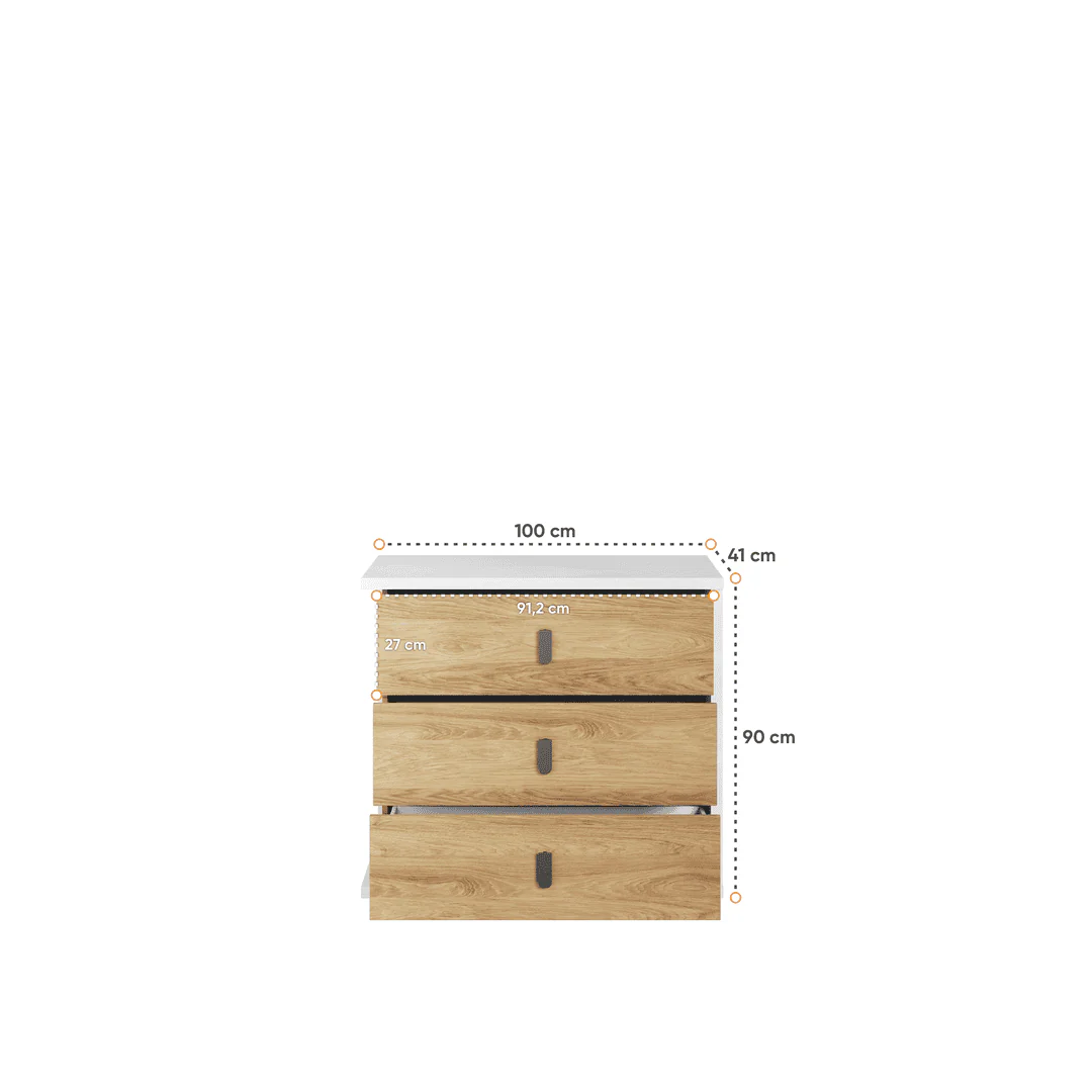 Massi MS-04 Chest of Drawers 100cm - Image 3