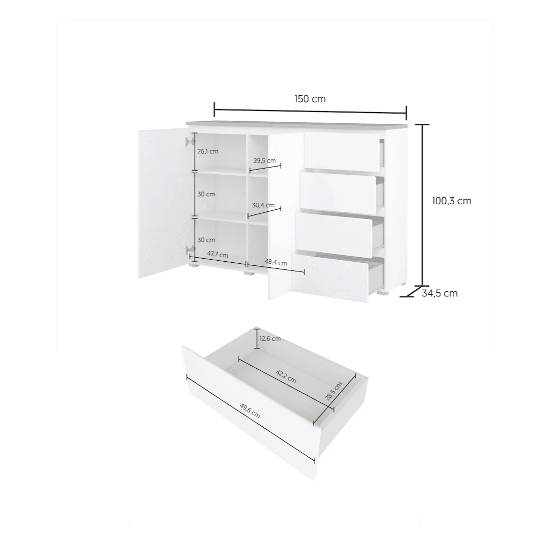 Modo Sideboard Cabinet 150cm - Image 10