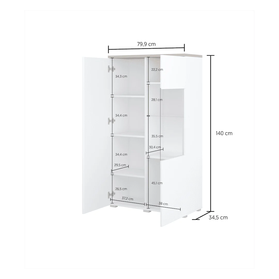 Modo Tall Display Cabinet 80cm - Image 11