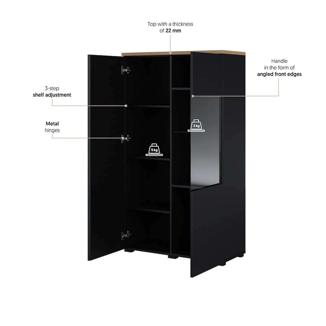 Modo Tall Display Cabinet 80cm - Image 5
