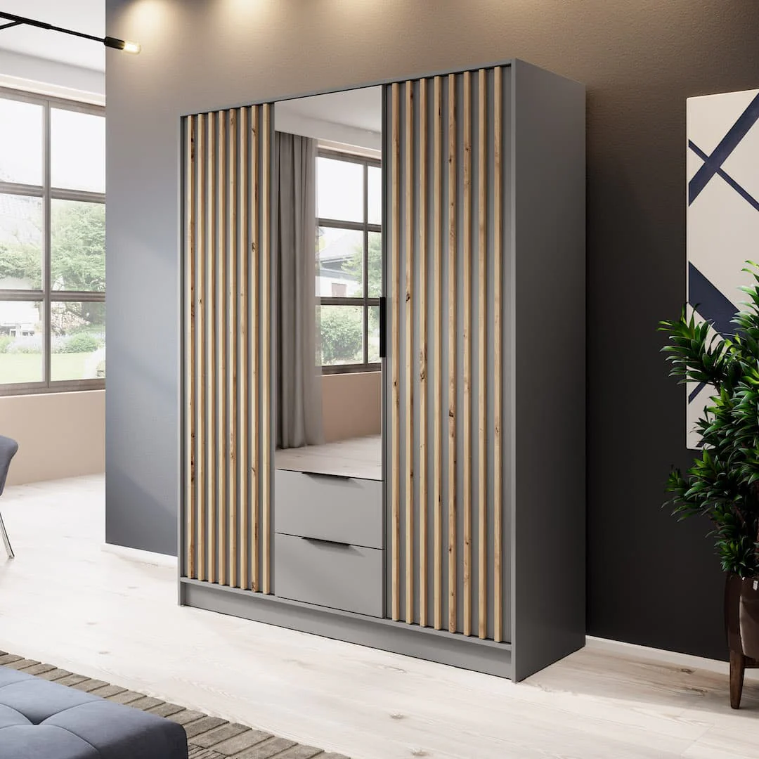 Nelly Hinged Door Wardrobe 155cm [Mirror] - Image 10