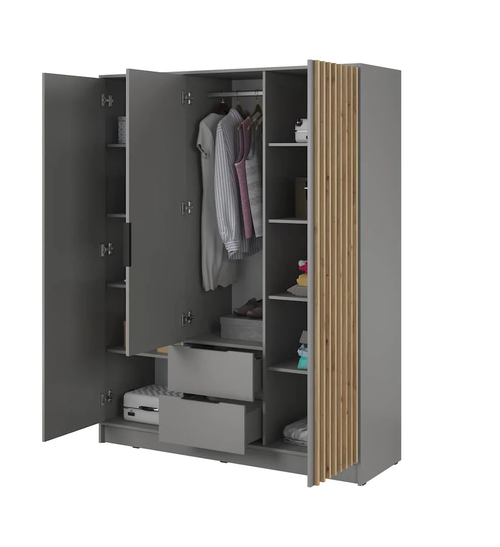 Nelly Hinged Door Wardrobe 155cm [Mirror] - Image 12