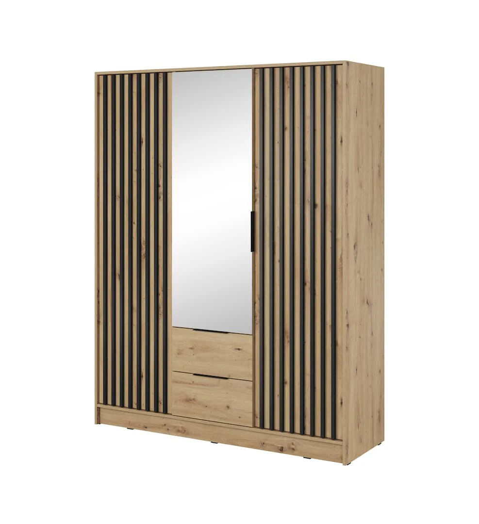 Nelly Hinged Door Wardrobe 155cm [Mirror] - Image 5
