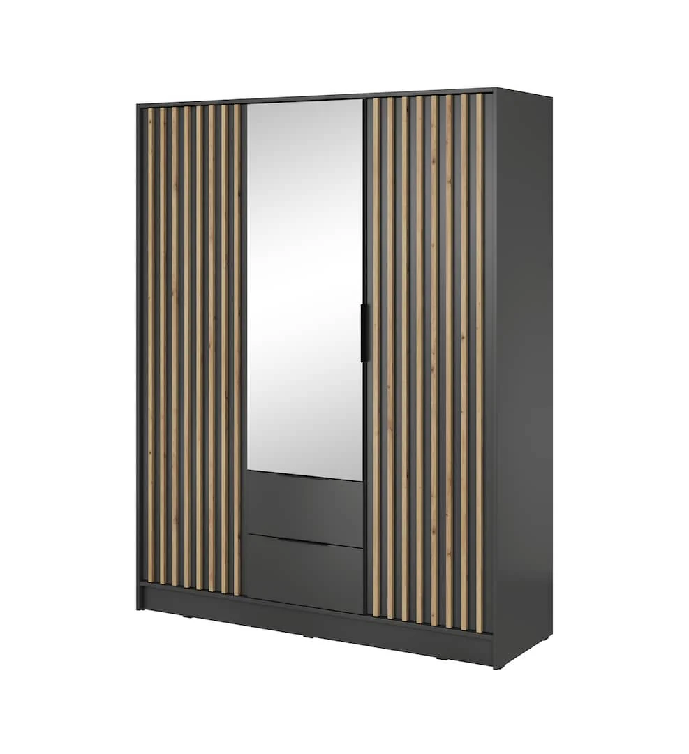 Nelly Hinged Door Wardrobe 155cm [Mirror] - Image 8