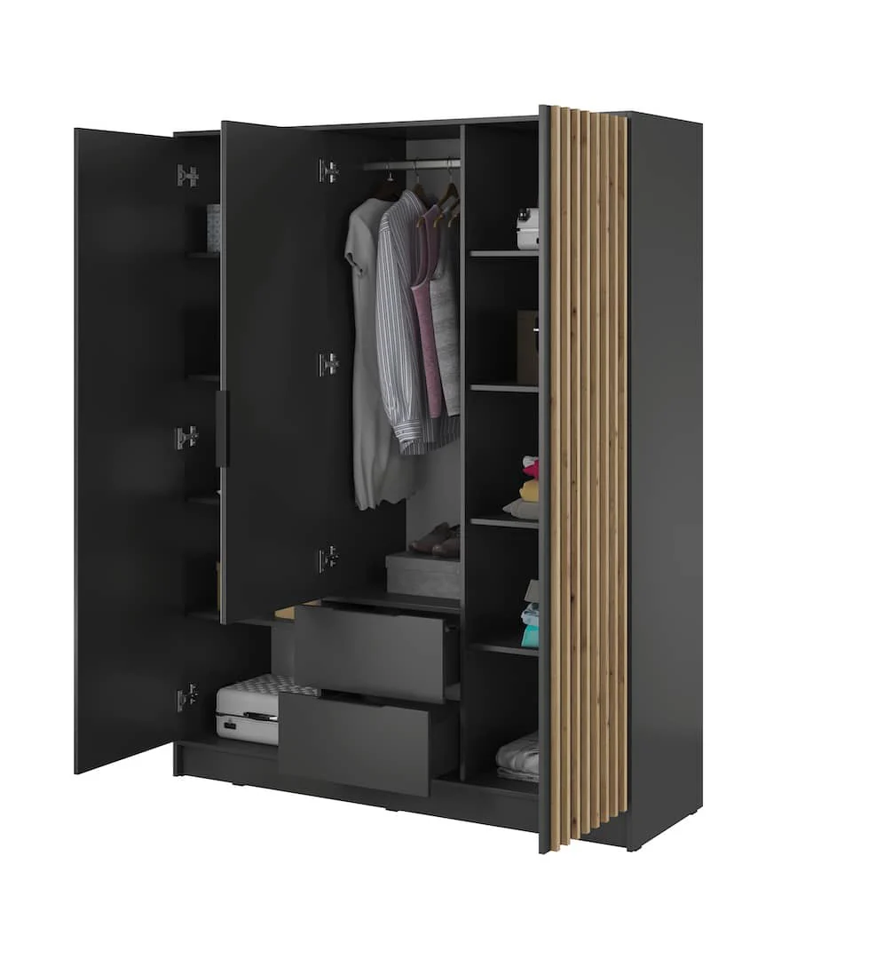 Nelly Hinged Door Wardrobe 155cm [Mirror] - Image 9