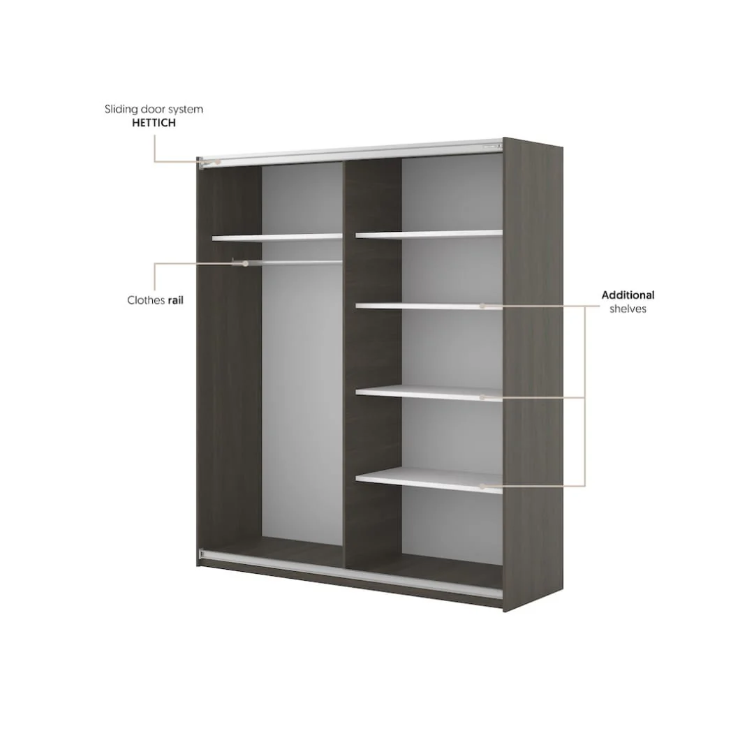 Niva Sliding Door Wardrobe 180cm - Image 4