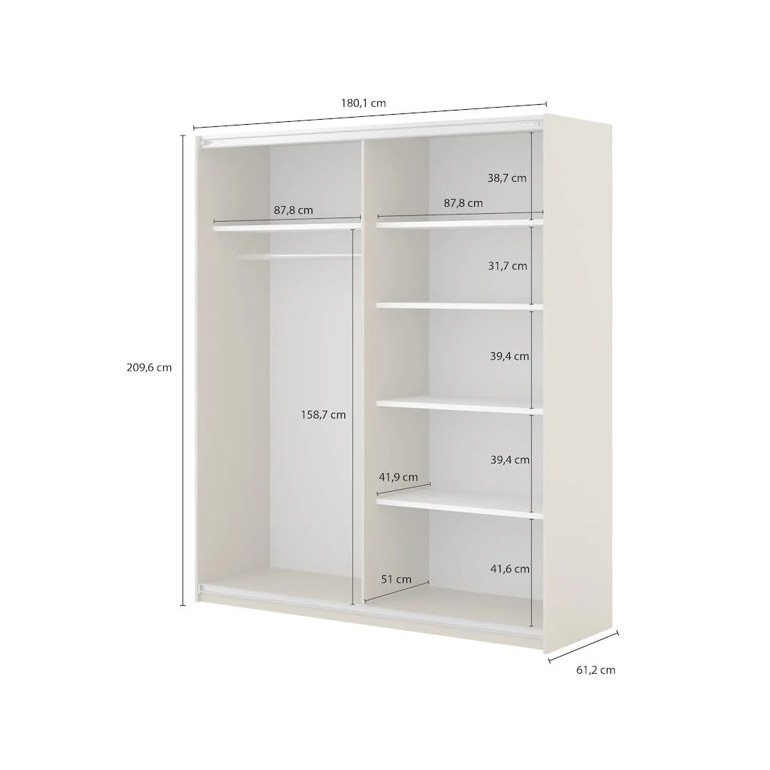 Niva Sliding Door Wardrobe 180cm - Image 9
