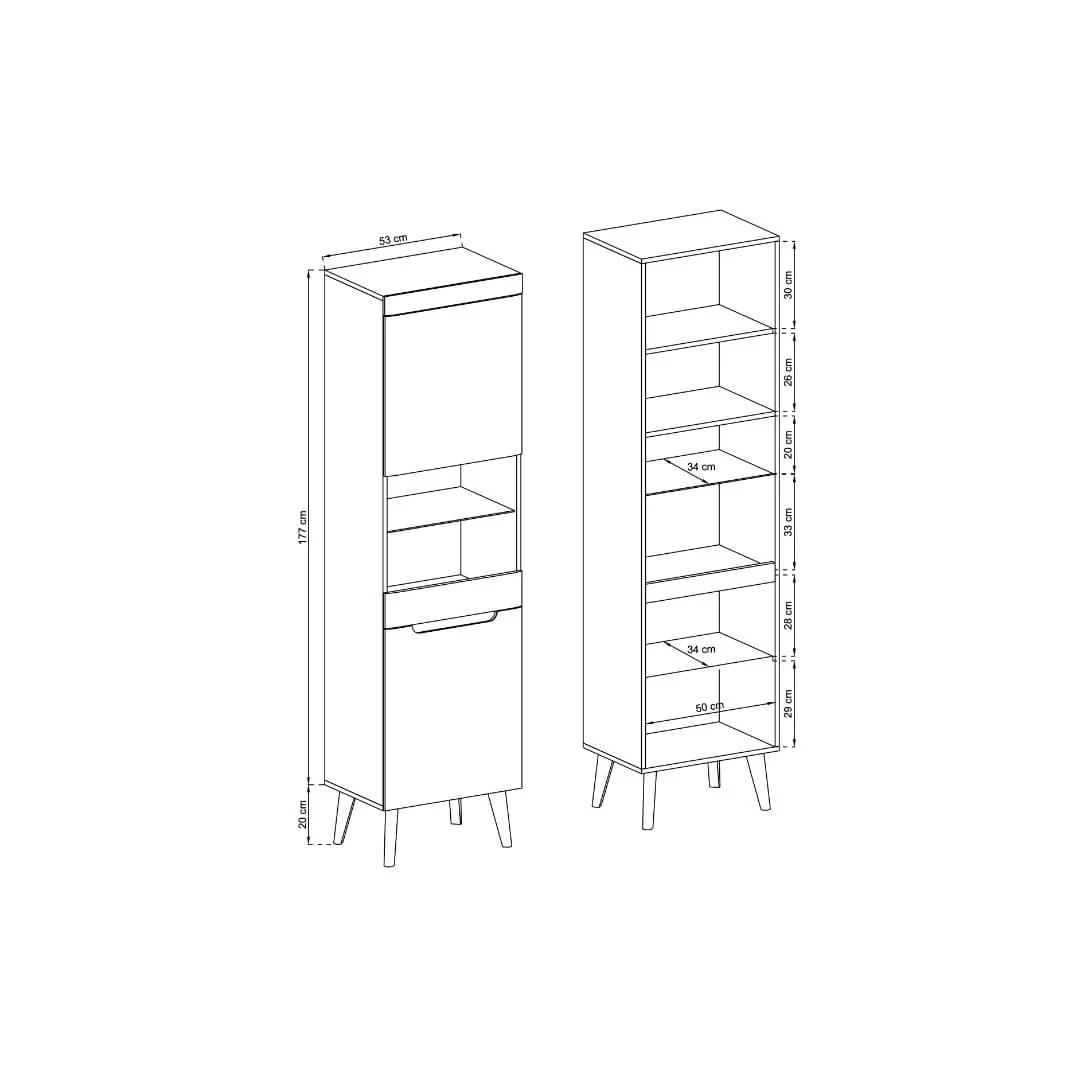 Nordi Tall Display Cabinet 53cm - Image 6