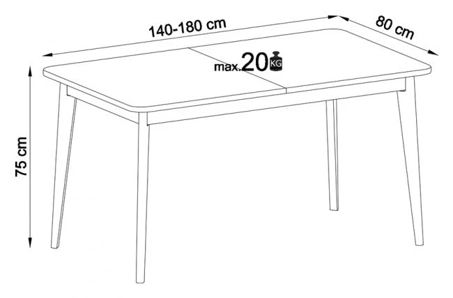 Nordi Dining Table 140cm - Image 3