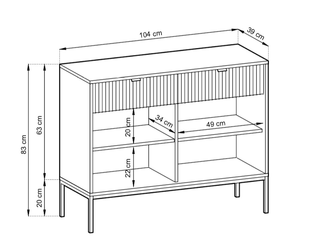 Nova Sideboard Cabinet 104cm - Image 30