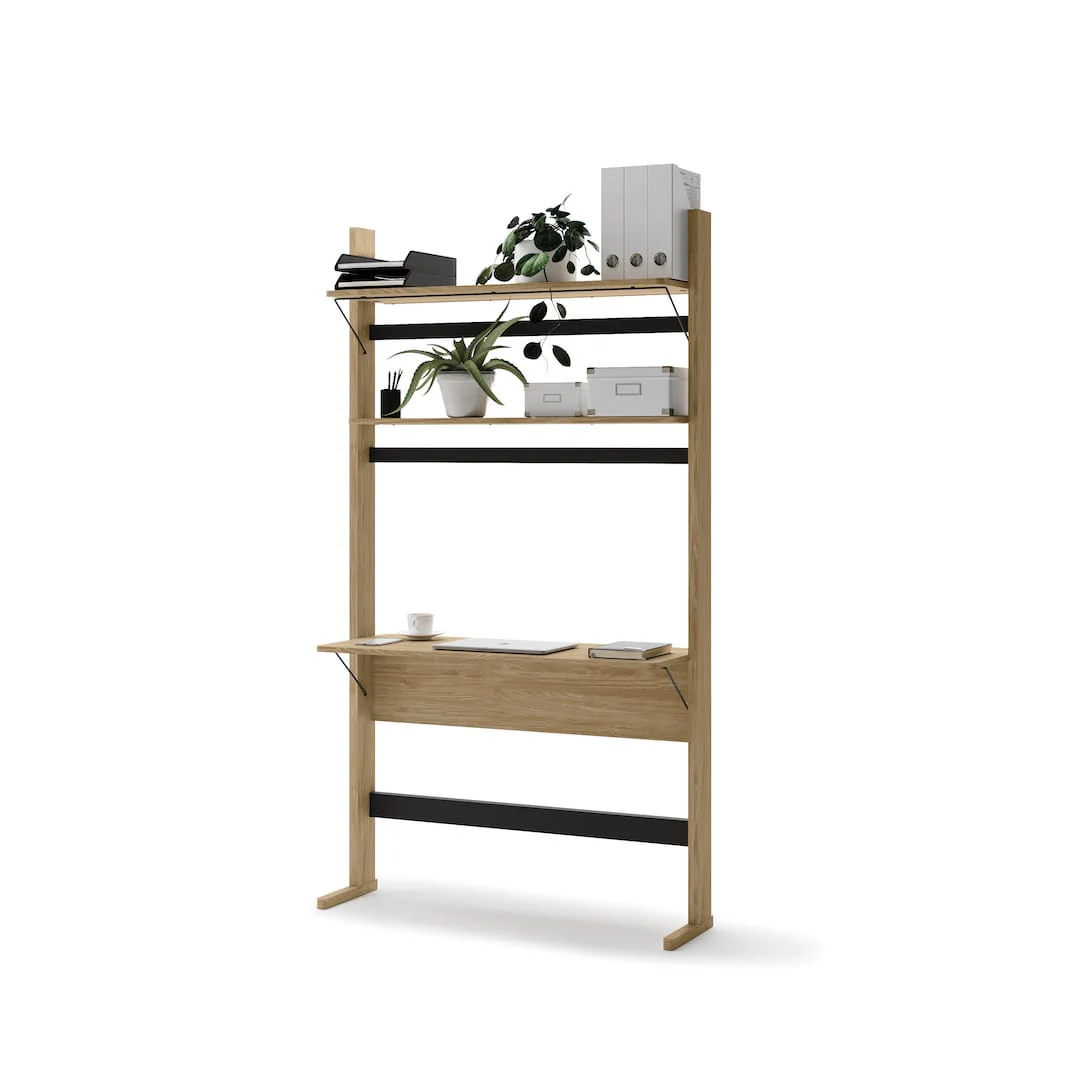 Ollie OL-04 Desk With Bookcase 108cm - Image 2