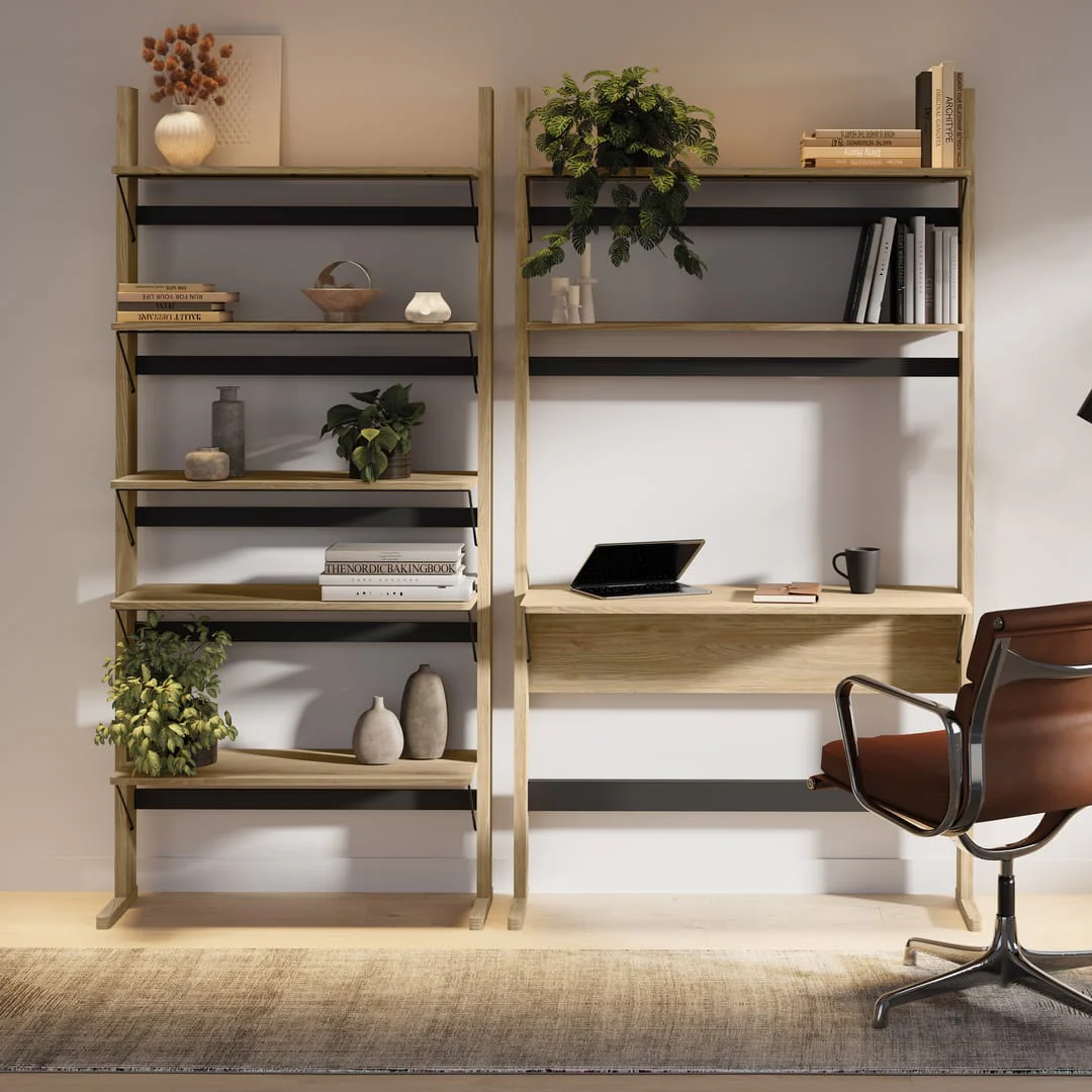Ollie OL-04 Desk With Bookcase 108cm - Image 3