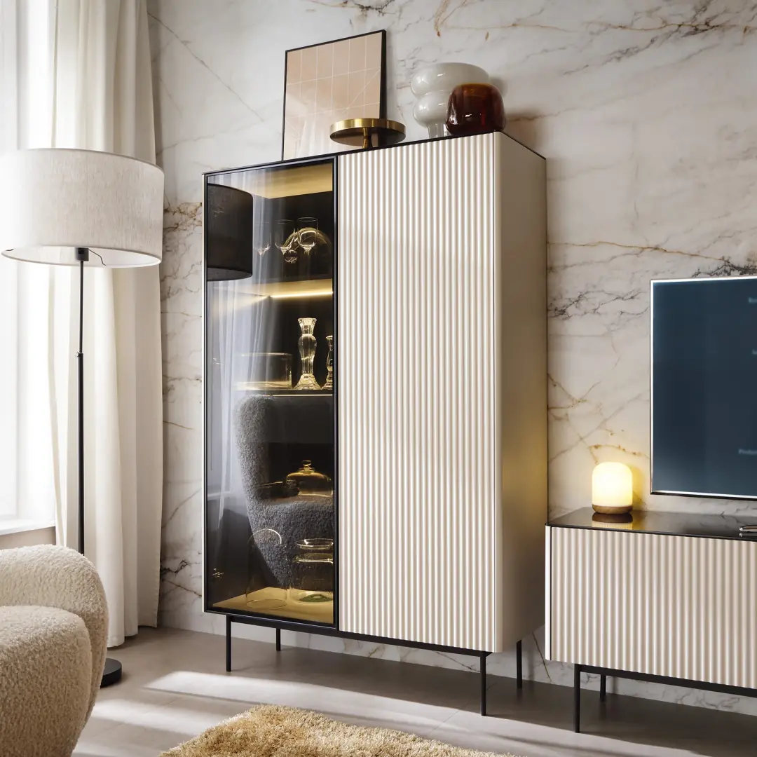Orta Tall Display Cabinet 107cm - Image 7
