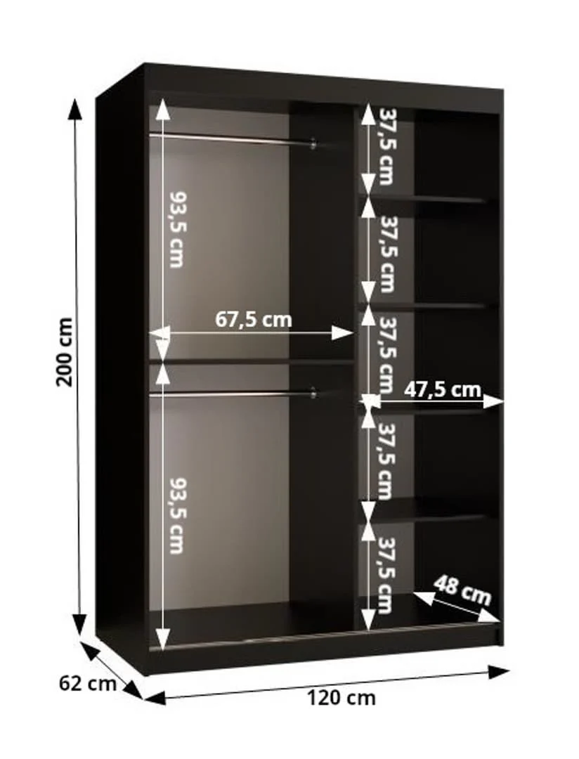 Parma Sliding Door Wardrobe 120cm - Image 9