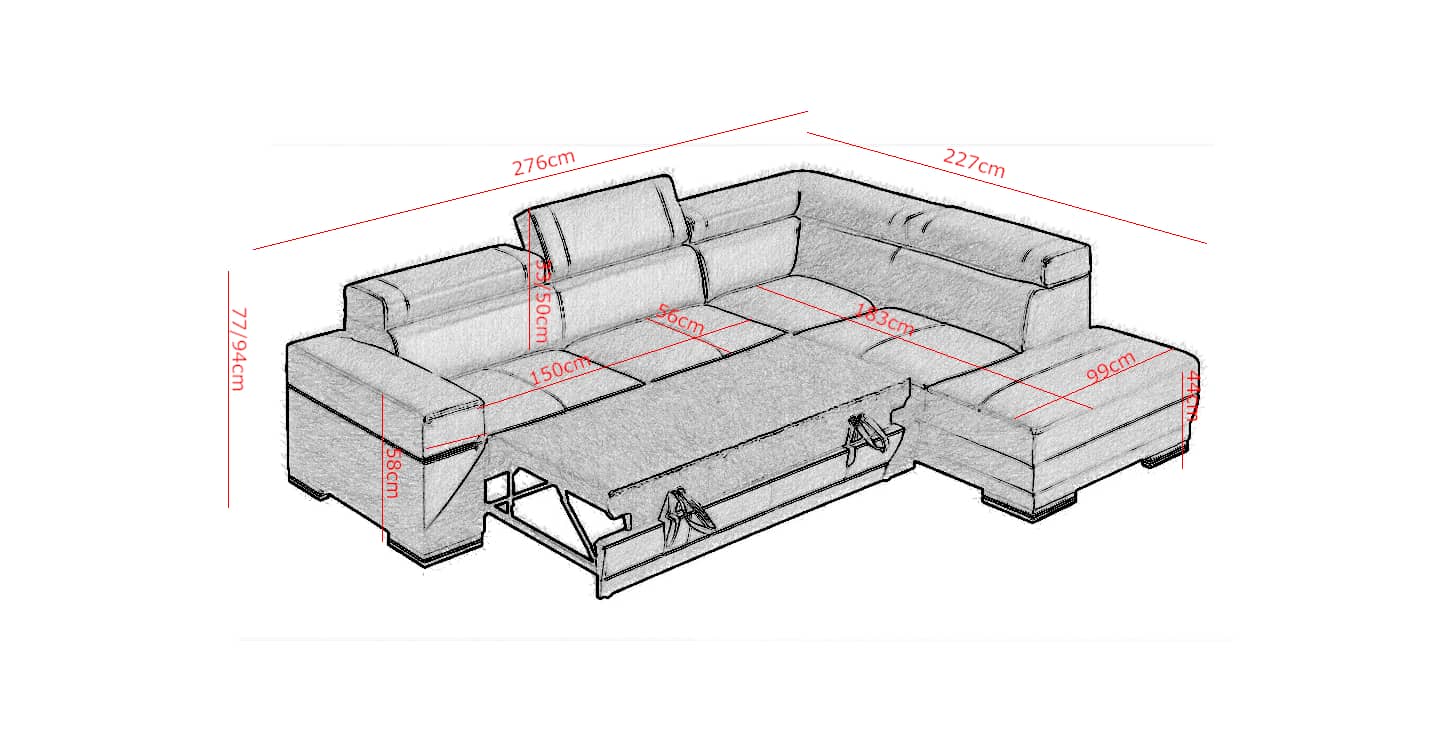 Parys I Corner Sofa Bed - Image 5