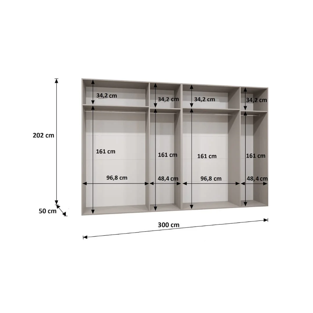 Sandi II Hinged Door Wardrobe 300cm - Image 5