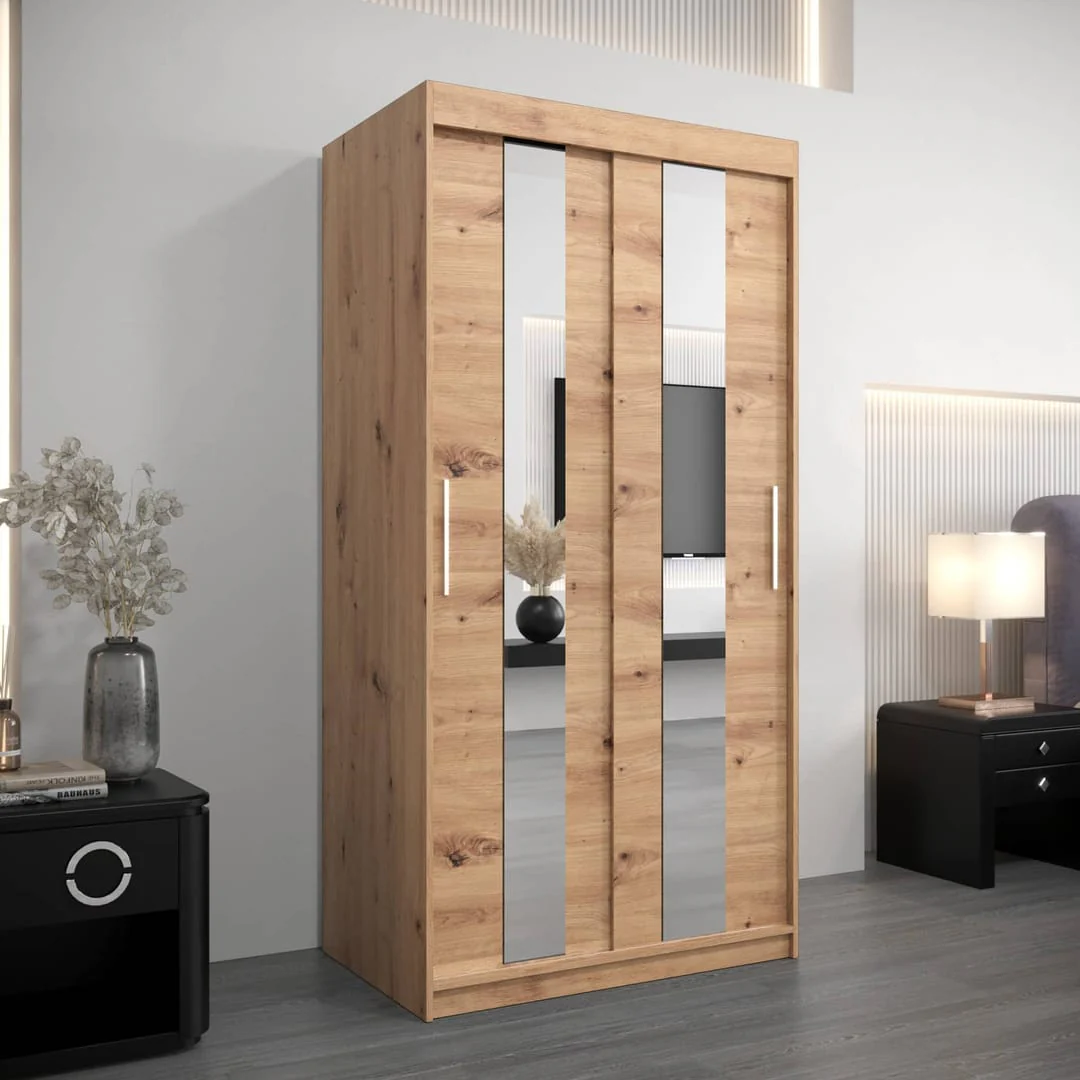 Pole Sliding Door Wardrobe 100cm - Image 5