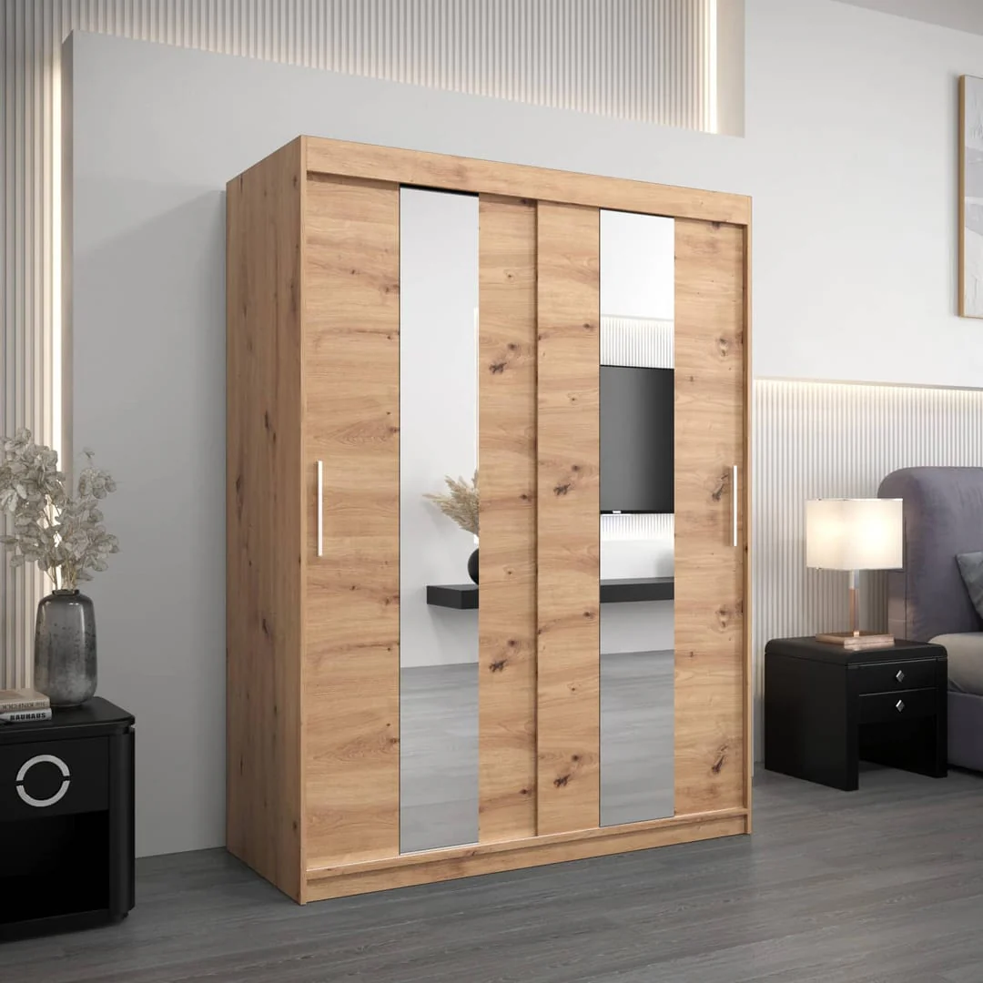 Pole Sliding Door Wardrobe 150cm - Image 9