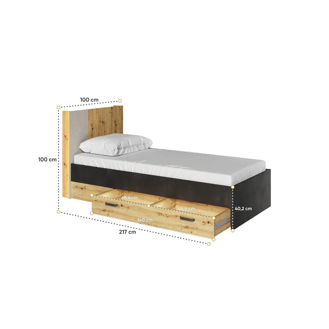 Qubic 12 Bed With LED [EU Single] - Image 4