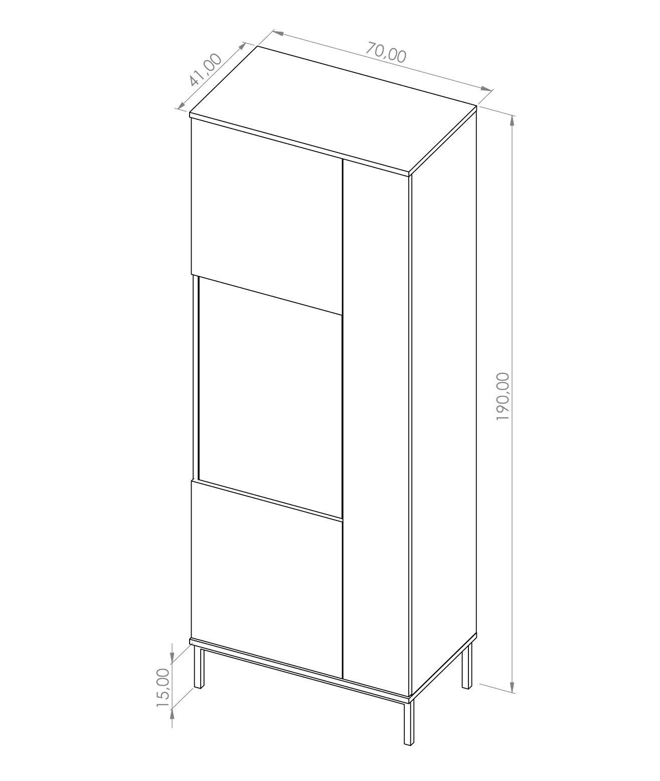 Querty 07 Tall Display Cabinet 70cm - Image 14