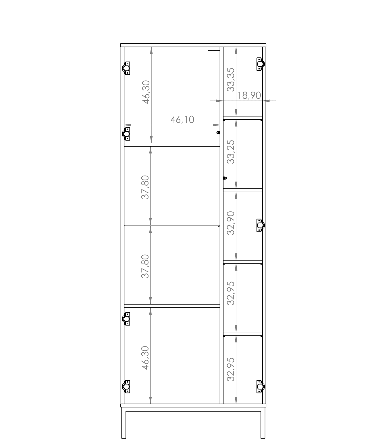 Querty 07 Tall Display Cabinet 70cm - Image 16