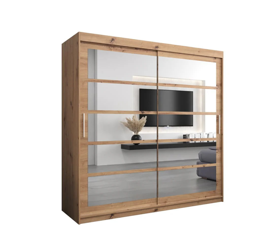 Roma II Sliding Door Wardrobe 200cm - Image 6