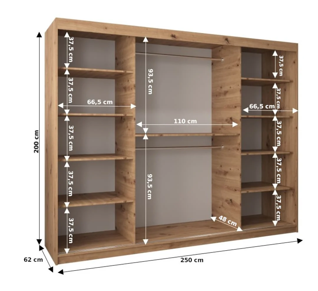 Roma II Sliding Door Wardrobe 250cm - Image 17