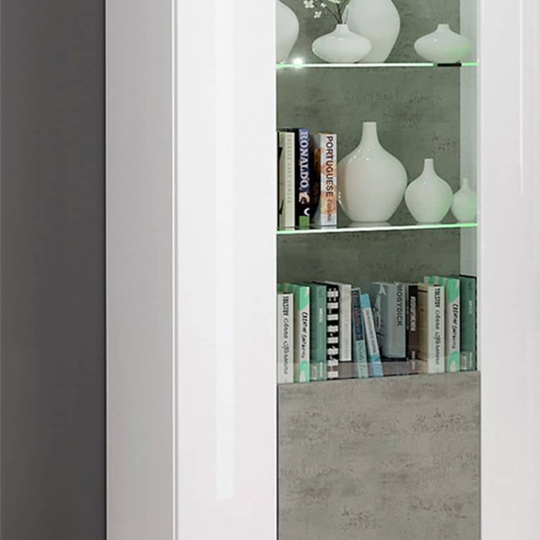Rondo 10 Tall Display Cabinet 70cm [Concrete Grey] - Image 3