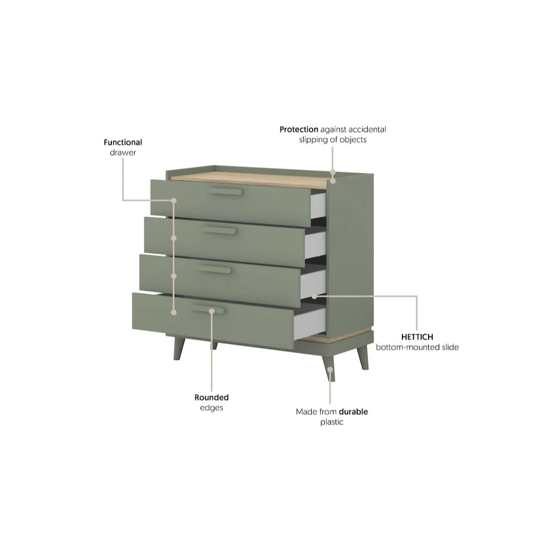 Scandi Chest Of Drawers 90cm - Image 5