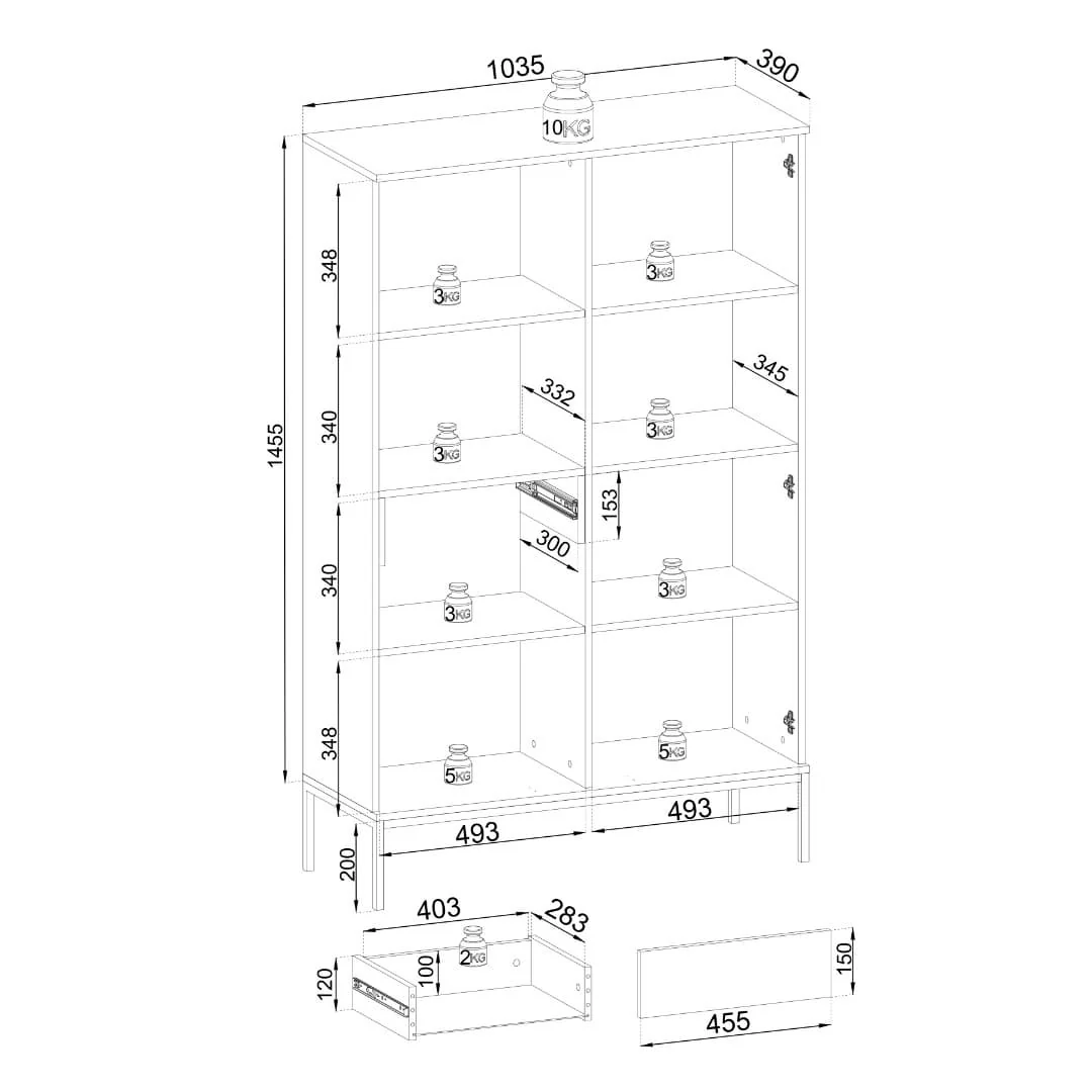Sento Display Cabinet 104cm - Image 15