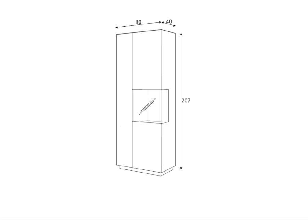 Silke 13 Tall Display Cabinet 80cm - Image 7
